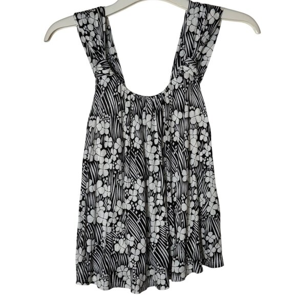 Anthropologie Vanessa Virginia Black Ivory Floral Tank Top XS Petite NWT - Picture 1 of 9